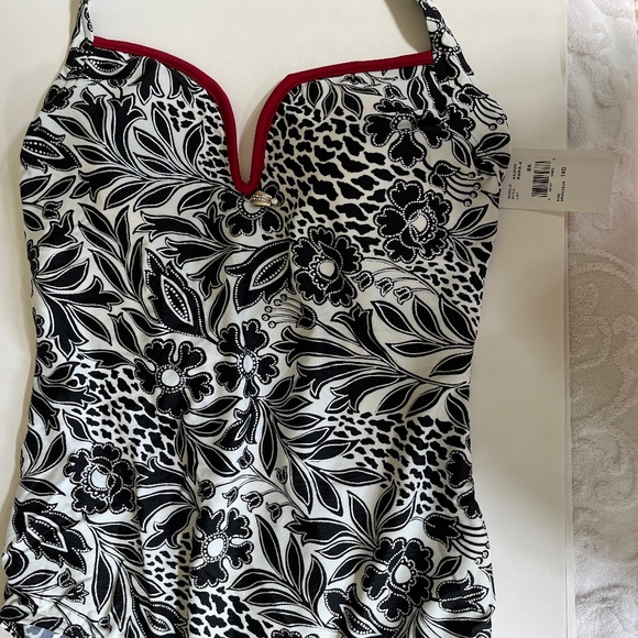 Gottex One Piece Halter Swimsuit, sz 16 - Picture 1 of 9